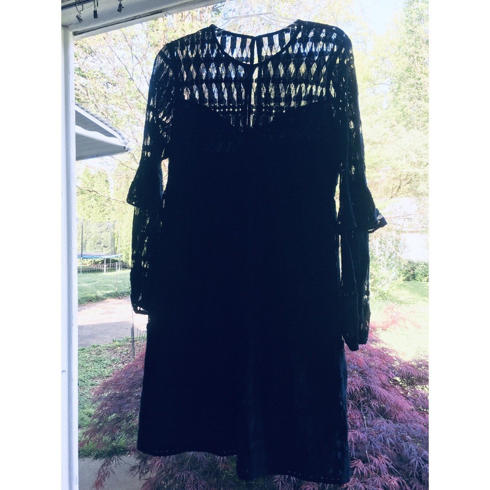 TRINA TURK Wynton Dress Sz 6 Long‎ Sleeve Lace Navy Cocktail Party Dress Wedding - Picture 9 of 12